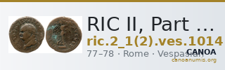 RIC II, Part 1 (second edition) Vespasian 1014 — CANOA
