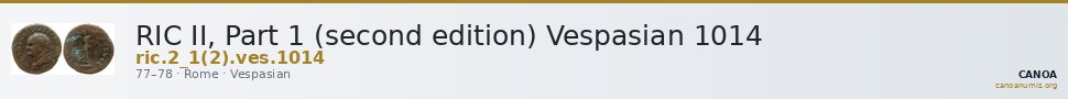 RIC II, Part 1 (second edition) Vespasian 1014 — CANOA