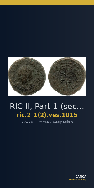 RIC II, Part 1 (second edition) Vespasian 1015 — CANOA