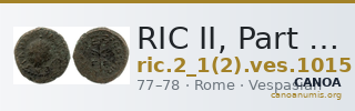 RIC II, Part 1 (second edition) Vespasian 1015 — CANOA