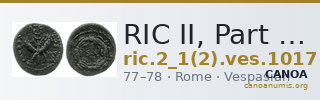 RIC II, Part 1 (second edition) Vespasian 1017 — CANOA