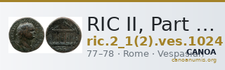 RIC II, Part 1 (second edition) Vespasian 1024 — CANOA