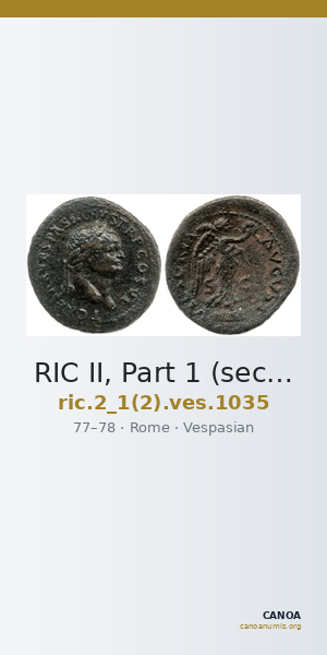 RIC II, Part 1 (second edition) Vespasian 1035 — CANOA