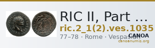 RIC II, Part 1 (second edition) Vespasian 1035 — CANOA