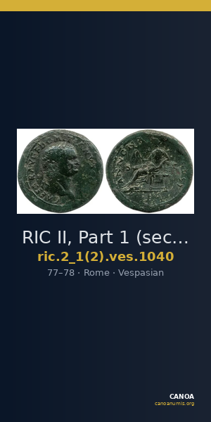 RIC II, Part 1 (second edition) Vespasian 1040 — CANOA