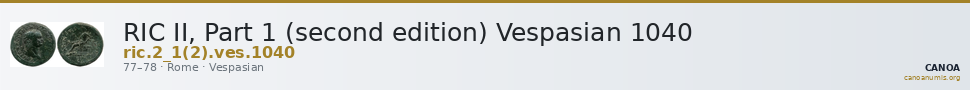 RIC II, Part 1 (second edition) Vespasian 1040 — CANOA