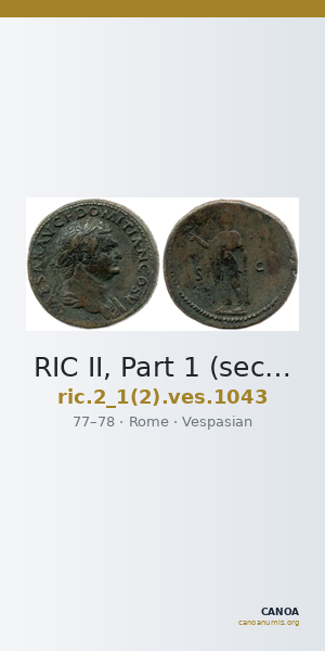 RIC II, Part 1 (second edition) Vespasian 1043 — CANOA