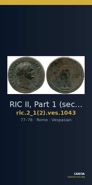 RIC II, Part 1 (second edition) Vespasian 1043 — CANOA