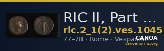 RIC II, Part 1 (second edition) Vespasian 1045 — CANOA