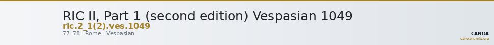 RIC II, Part 1 (second edition) Vespasian 1049 — CANOA