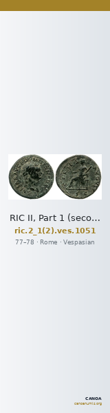 RIC II, Part 1 (second edition) Vespasian 1051 — CANOA