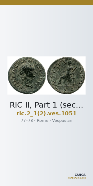 RIC II, Part 1 (second edition) Vespasian 1051 — CANOA