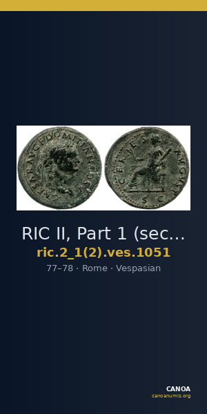 RIC II, Part 1 (second edition) Vespasian 1051 — CANOA