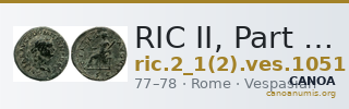 RIC II, Part 1 (second edition) Vespasian 1051 — CANOA