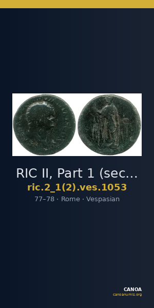 RIC II, Part 1 (second edition) Vespasian 1053 — CANOA