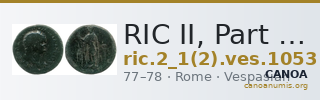 RIC II, Part 1 (second edition) Vespasian 1053 — CANOA