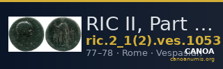 RIC II, Part 1 (second edition) Vespasian 1053 — CANOA