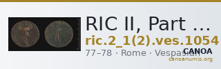 RIC II, Part 1 (second edition) Vespasian 1054 — CANOA