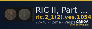 RIC II, Part 1 (second edition) Vespasian 1054 — CANOA