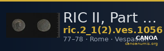 RIC II, Part 1 (second edition) Vespasian 1056 — CANOA