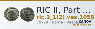RIC II, Part 1 (second edition) Vespasian 1058 — CANOA