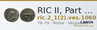 RIC II, Part 1 (second edition) Vespasian 1060 — CANOA