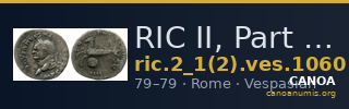 RIC II, Part 1 (second edition) Vespasian 1060 — CANOA