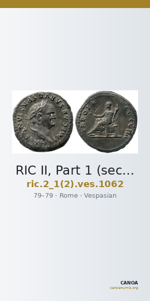 RIC II, Part 1 (second edition) Vespasian 1062 — CANOA