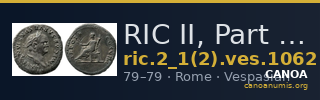 RIC II, Part 1 (second edition) Vespasian 1062 — CANOA