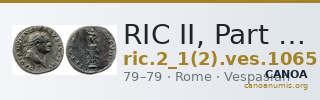 RIC II, Part 1 (second edition) Vespasian 1065 — CANOA