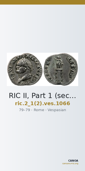 RIC II, Part 1 (second edition) Vespasian 1066 — CANOA