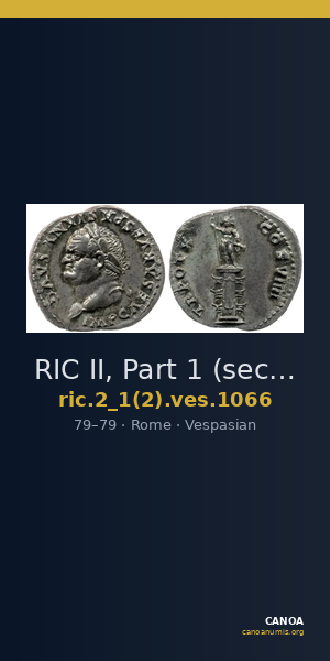 RIC II, Part 1 (second edition) Vespasian 1066 — CANOA