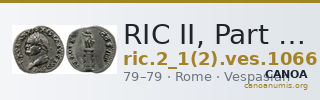 RIC II, Part 1 (second edition) Vespasian 1066 — CANOA