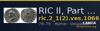 RIC II, Part 1 (second edition) Vespasian 1066 — CANOA