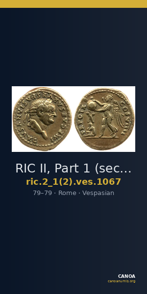 RIC II, Part 1 (second edition) Vespasian 1067 — CANOA