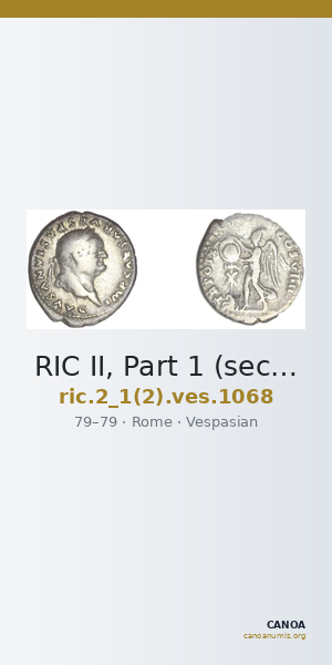 RIC II, Part 1 (second edition) Vespasian 1068 — CANOA