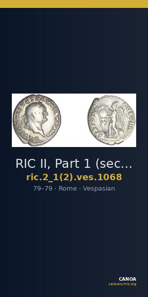 RIC II, Part 1 (second edition) Vespasian 1068 — CANOA