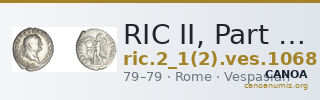 RIC II, Part 1 (second edition) Vespasian 1068 — CANOA