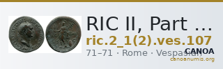 RIC II, Part 1 (second edition) Vespasian 107 — CANOA