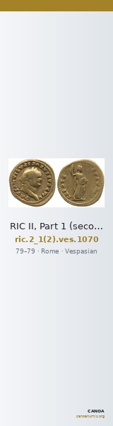 RIC II, Part 1 (second edition) Vespasian 1070 — CANOA