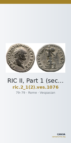 RIC II, Part 1 (second edition) Vespasian 1076 — CANOA