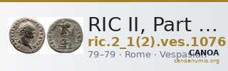 RIC II, Part 1 (second edition) Vespasian 1076 — CANOA