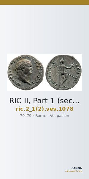 RIC II, Part 1 (second edition) Vespasian 1078 — CANOA