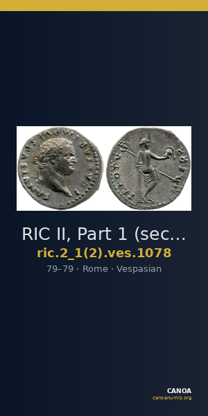 RIC II, Part 1 (second edition) Vespasian 1078 — CANOA