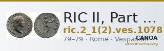 RIC II, Part 1 (second edition) Vespasian 1078 — CANOA