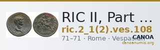 RIC II, Part 1 (second edition) Vespasian 108 — CANOA