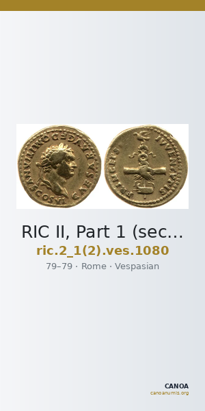 RIC II, Part 1 (second edition) Vespasian 1080 — CANOA