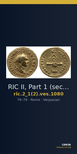RIC II, Part 1 (second edition) Vespasian 1080 — CANOA