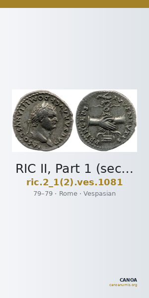 RIC II, Part 1 (second edition) Vespasian 1081 — CANOA