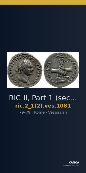 RIC II, Part 1 (second edition) Vespasian 1081 — CANOA